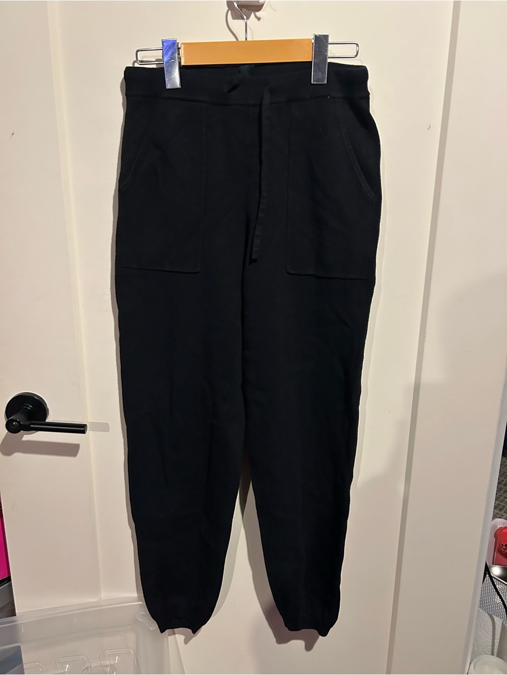 Roots Black Women's Track Joggers with Front Patch Pockets